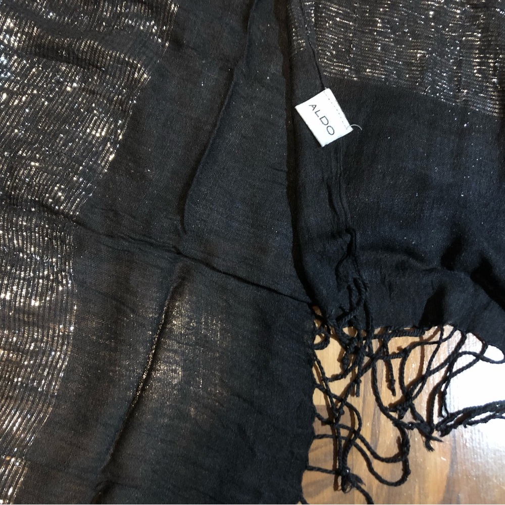 Aldo black and silver metallic scarf